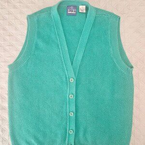 EP Pro Women's Vintage 80s 90s Knitted Vest Golf Tennis Turquoise Size L